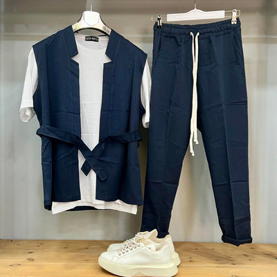 Σετ 3 Τεμαχίων με Κιμονό, Oversize Μπλούζα & Παντελόνι – εικόνα 2