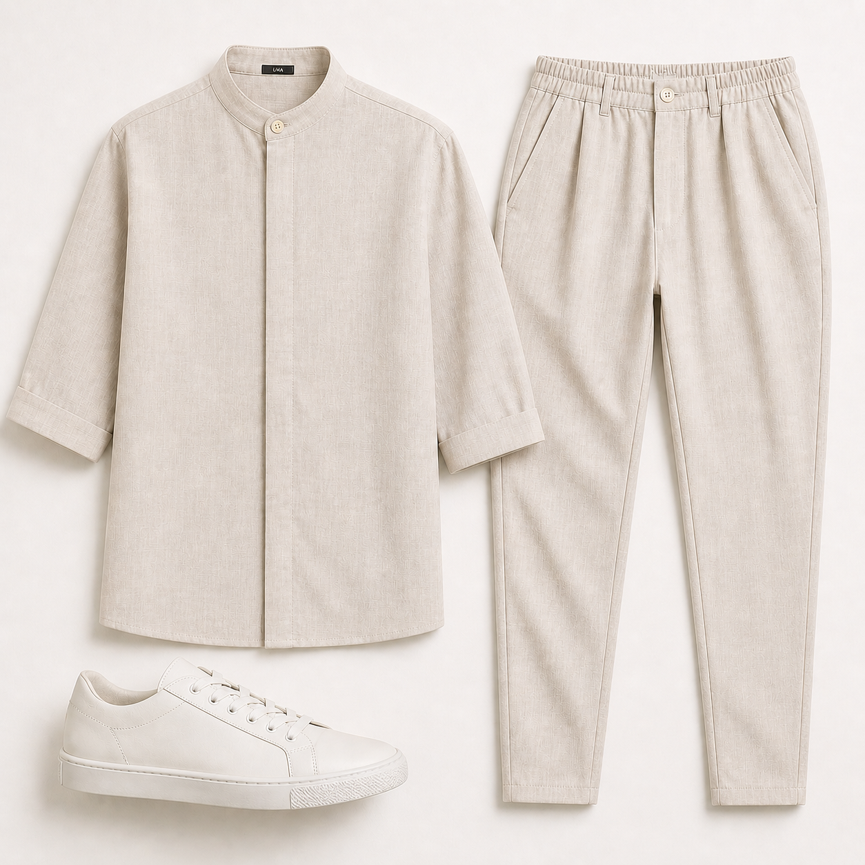 Ανδρικό Σετ Μαο Πουκάμισο & Jogger Παντελόνι Loose Fit