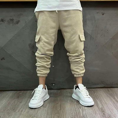 Φόρμα Μπεζ με Πλαϊνές Τσέπες 100% Βαμβάκι | New Mind | NM1800M – εικόνα 2