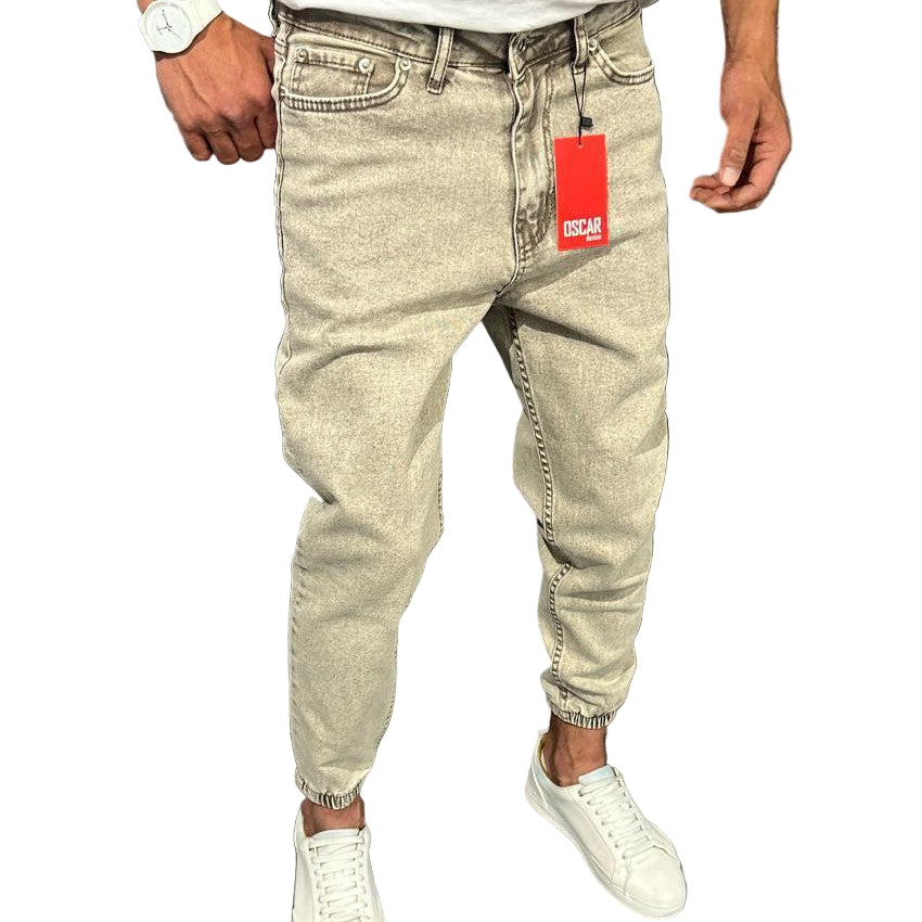 Jeans Με Λάστιχο στο Τελείωμα, 100% Βαμβάκι| OSCAR | OS6179