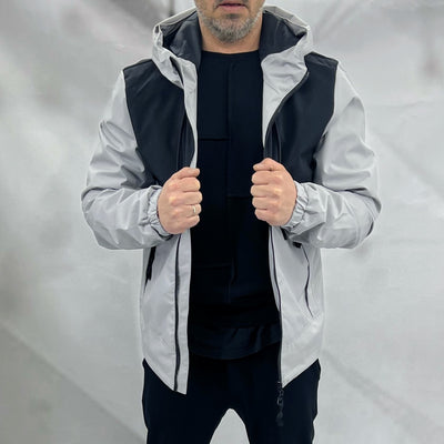 Ανδρικό Μπουφάν Moda Loca με Διχρωμία και Κουκούλα - Μοντέρνος Σχεδιασμός | MD7206