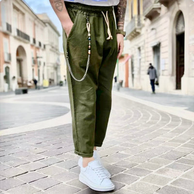 Παντελόνι Λινό 100% Λάδι Ιταλικής Κατασκευής | Moda Loca | MD200H