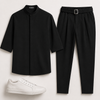 Ανδρικό Σετ Μαο Πουκάμισο & Jogger Παντελόνι Loose Fit με τόκα