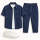 Ανδρικό Σετ Τζιν Look Πουκάμισο & Capri Παντελόνι Μπλε