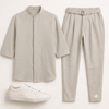 Ανδρικό Σετ Μαο Πουκάμισο & Jogger Παντελόνι Loose Fit με τόκα