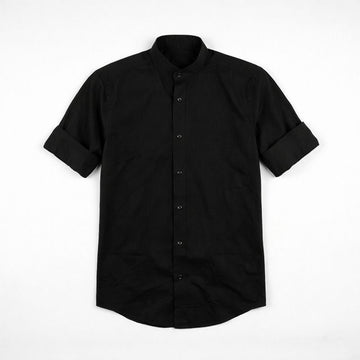 Ανδρικό Πουκάμισο μακρυμάνικο με Mao Γιακά – Slim Fit
