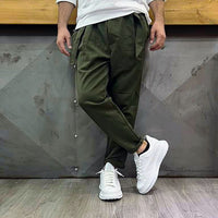 Παντελόνι ,λαδί, Ιταλικό  με Ζώνη στη Μέση | Moda Loca | MD5080L