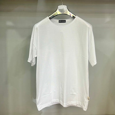 Oversize Κοντομάνικο T-Shirt άσπρο- μαύρο 100% Βαμβάκι Ελληνικής Κατασκευής | NM17260NS/M