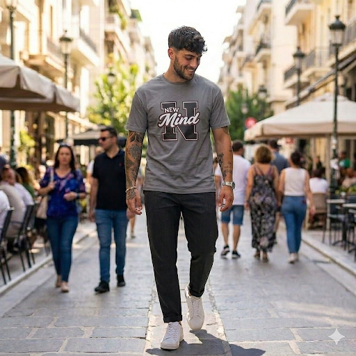Ανδρικό T-Shirt New Mind 100% Βαμβάκι – εικόνα 3