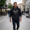 Ανδρικό Premium Φούτερ με Κουκούλα "Represent" (Μπεζ/Μαύρο) "New Mind"