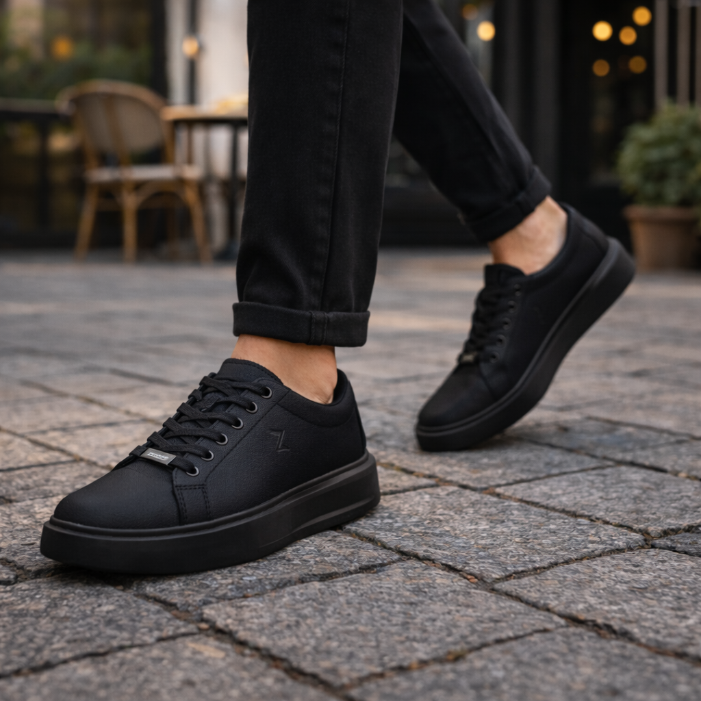 Ανδρικά Sneakers Minimal σε Μαύρο, Λευκό & Καφέ