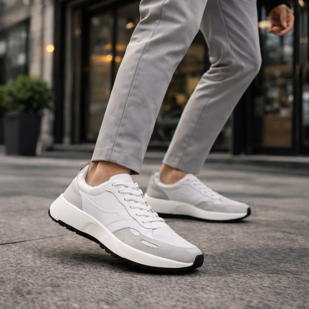 Λευκά παπούτσια Ανδρικά Sneakers με Minimal Design