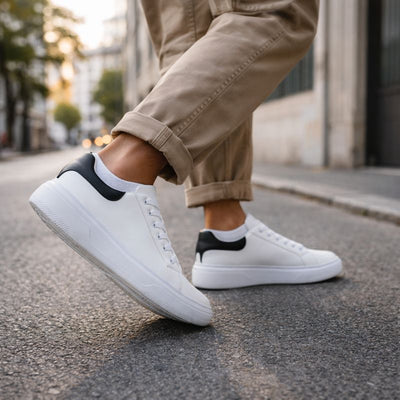 Ανδρικά Παπούτσια Sneakers Δίχρωμα Λευκό-Μαύρο