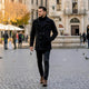 Ανδρική πλεκτή ζακέτα λευκό και μαύρο – εικόνα 4