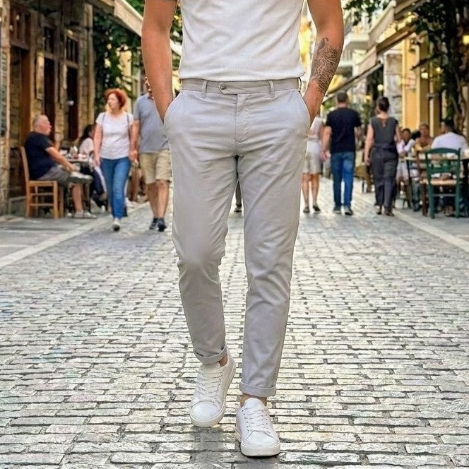 Ανδρικό Παντελόνι Slim Fit μέχρι τον Αστράγαλο – εικόνα 2